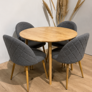 Mesa de Comedor Vema Redonda con 4 Sillas Tokio Lino Arpi