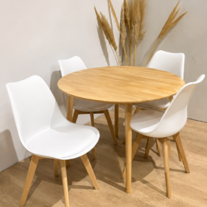 Mesa de Comedor Vema redonda con 4 Sillas Tulip
