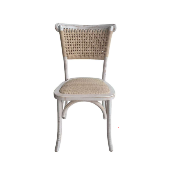 Mesa De Comedor Vema Redonda con 4 Sillas Crossback Madera Yute - Imagen 3