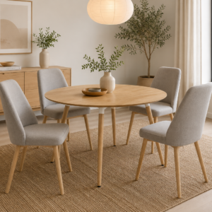 Mesa Eames Basic Wood con 4 Silla Danna Wood
