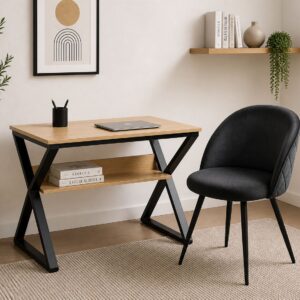 Escritorio Nordic con Silla Tokio Felpa Black