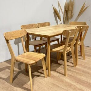 Mesa Vema Rectangular con 6 Silla Fresno Wood