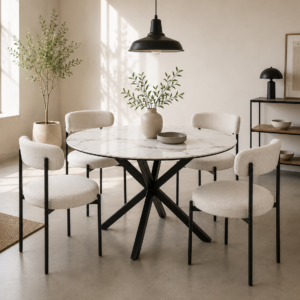 Comedor Mesa Warwick Stone con 4 Silla Oslo Lino Arpi