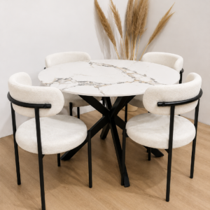 Comedor Mesa Warwick Stone con 4 Silla Oslo Lino Arpi