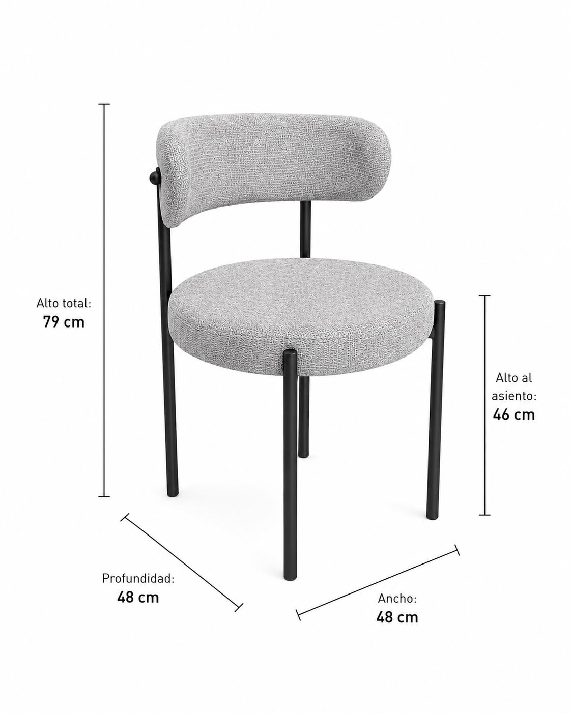 Mesa Rectangular Warwick Vidrio Black con 4 Sillas Oslo Lino Black - Imagen 7