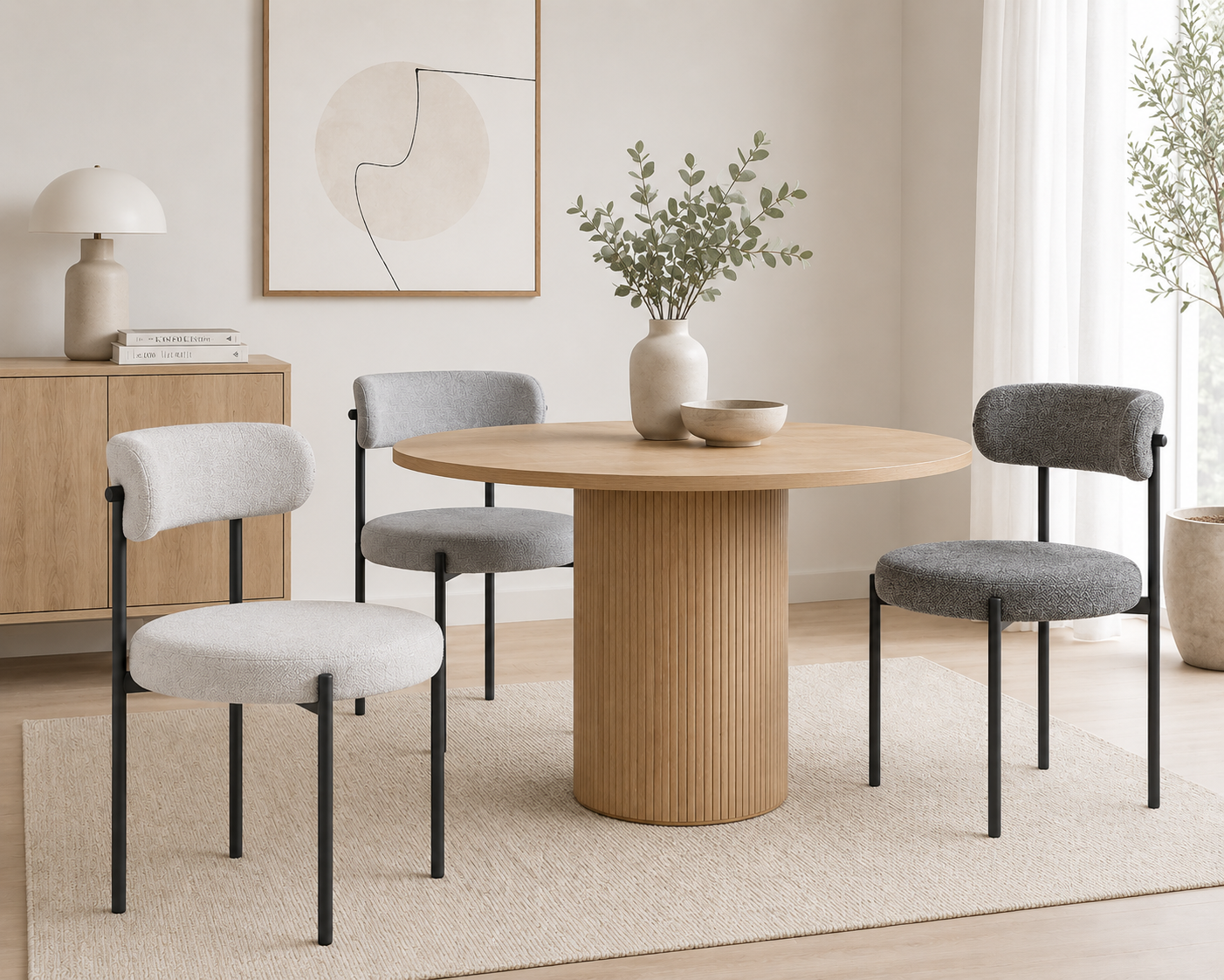 Mesa Rectangular Warwick Vidrio Black con 4 Sillas Oslo Lino Black - Imagen 6