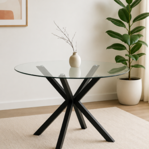 Mesa Warwick Redonda Vidrio Black