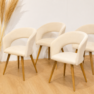 Packs de 4 Sitiales Diana Felpa Wood